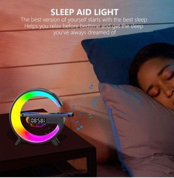 Téléphone mobile sans fil avec charge rapide, lampe de bureau de type Grand G, haut-parleur Bluetooth pour téléphones mobiles avec charge