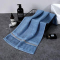 35*75cm Bleu moyen 100% coton Serviettes de toilette absorbantes pour la salle de bain