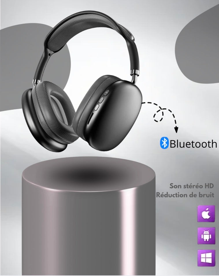 Casque pliable sans fils bueltooth P9