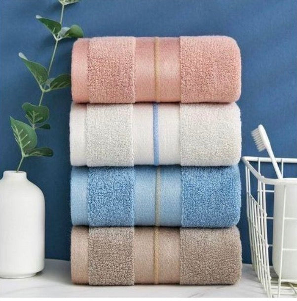 35*75cm Bleu moyen 100% coton Serviettes de toilette absorbantes pour la salle de bain
