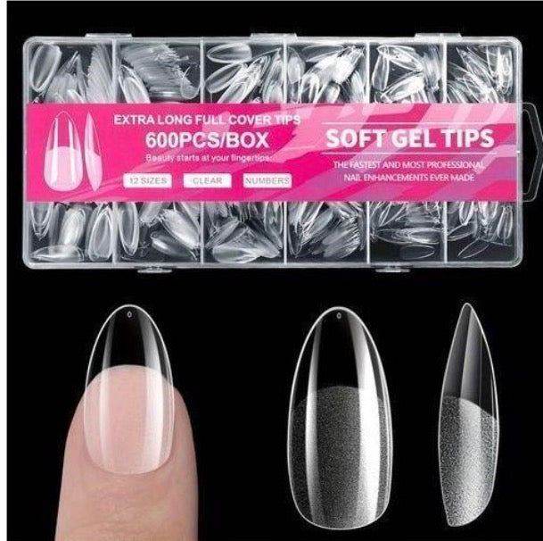 faux ongles 600 pièces/boîte de pointes de manucure,