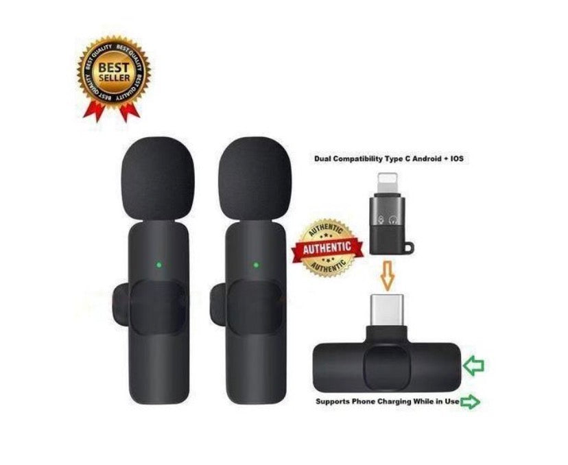 Microphone à revers sans fil double K9 pour téléphones