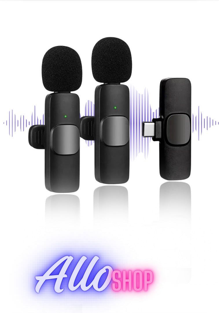 Microphone à revers sans fil double K9 pour téléphones
