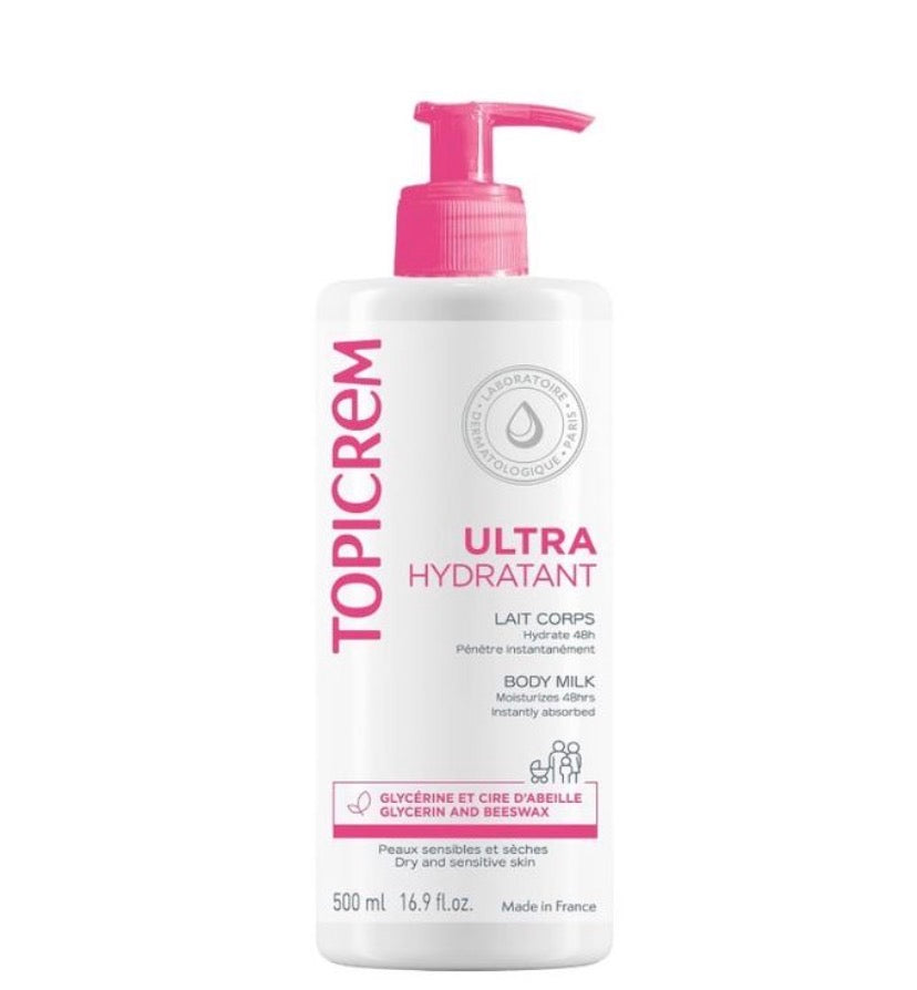 Topicrem lait ultra hydratant - 500ml -blanc