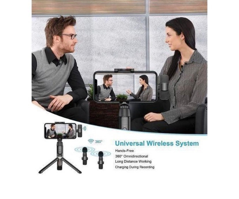 Microphone à revers sans fil double K9 pour téléphones