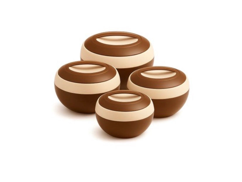 Ensemble de 4 bols de cuisine hermétiques - Idéal pour repas et pique-niques / Marron