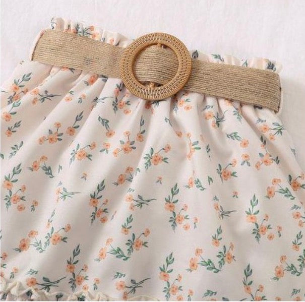 Catpapa Petite fille 2pcs 1-6 ans hors épaule top avec jupe florale