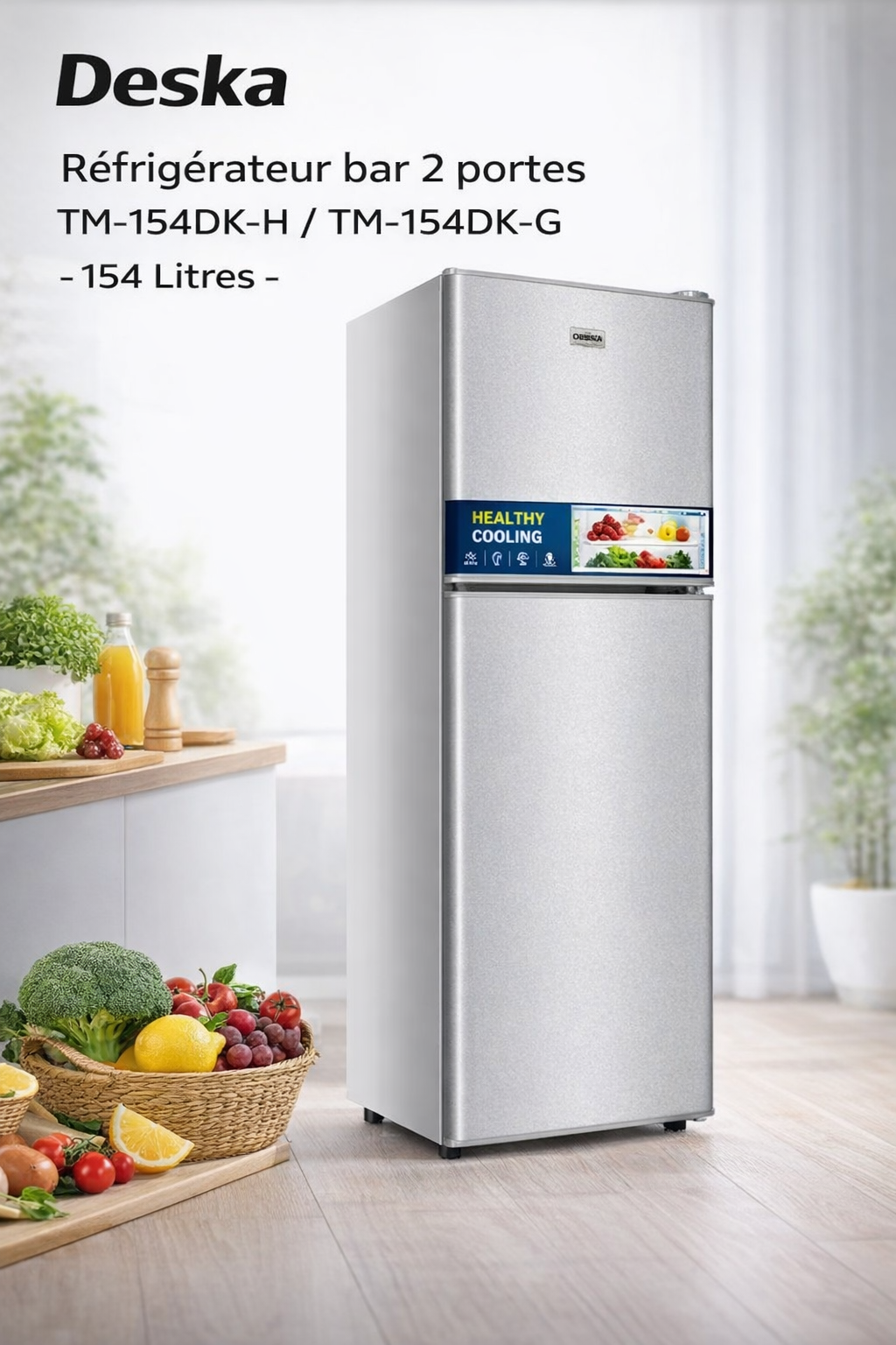 Deska Réfrigérateur bar 2 portes TM-154DK-H / TM-154DK-G - 154 Litres -